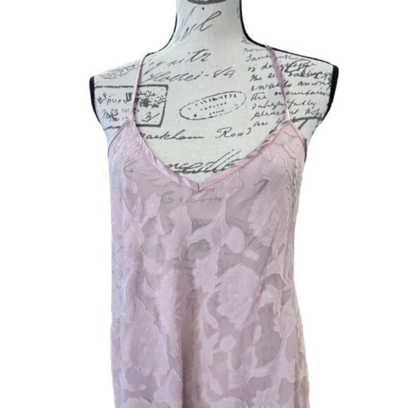 Flora by Flora Nikrooz Lingerie Chemise Slip Dress Robe Set Light Pink Floral - Picture 3 of 16